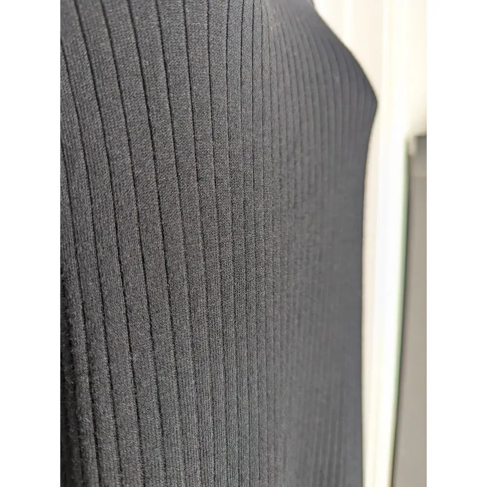 NWT Banana Republic Ribbed Knit Sheath Sweater Dress Black Slit Midi Fall '18 XL - Picture 12 of 12